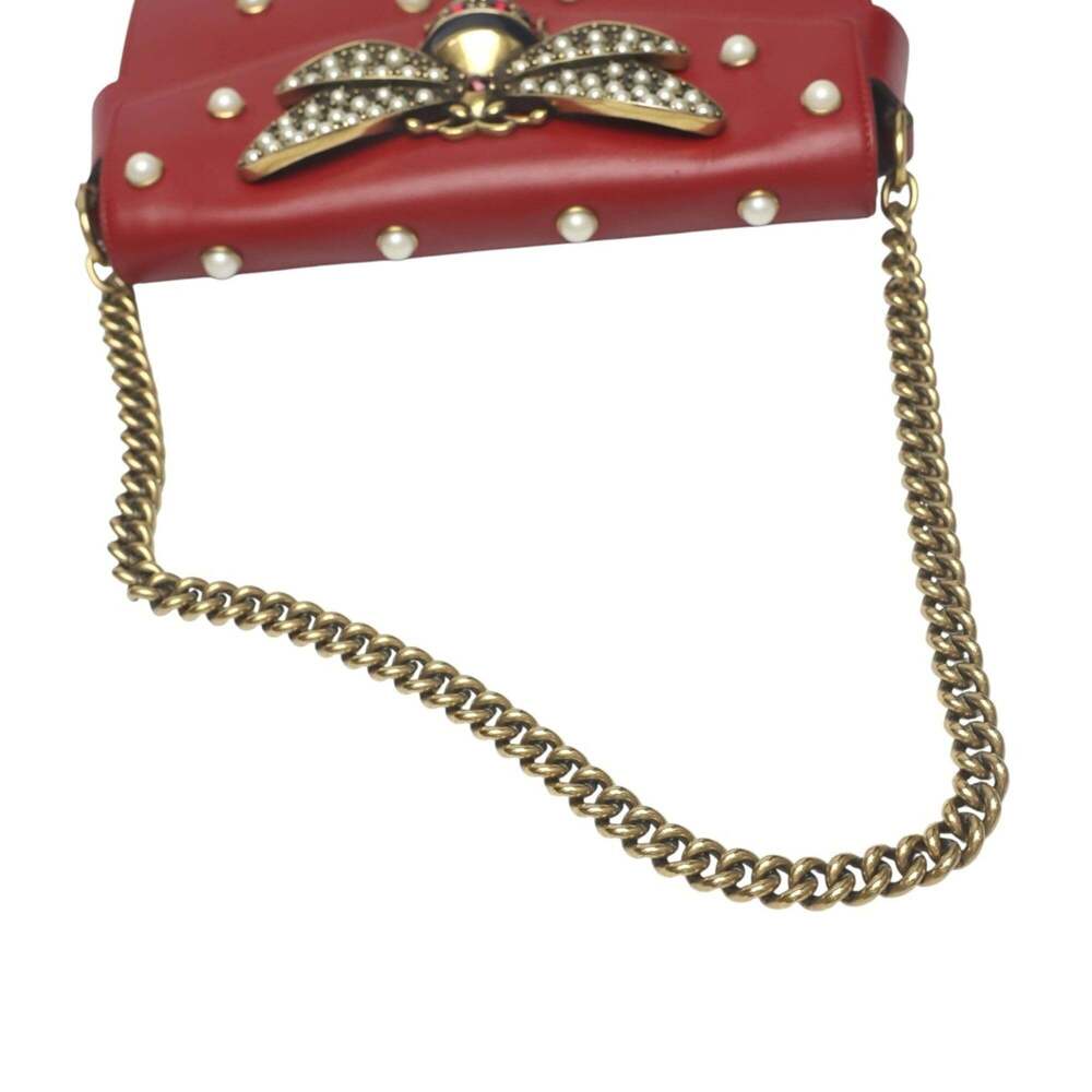 GUCCI Authentic Red Pearl Leather Shoulder Bag - Picture 9 of 14